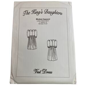 The Kings Daughters Apparel Ladies 2201 16-20 Vest Dress Sewing Pattern Uncut FF